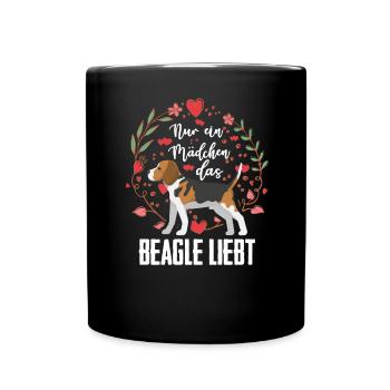 Beagle Ein Mädchen Das Beagle Liebt Hund Geschenk - Tasse einfarbig - Schwarz - Vorne