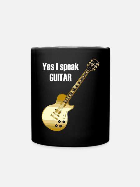 Yes I speak guitar saying 'Yes I speak - Full Colour Mug - black