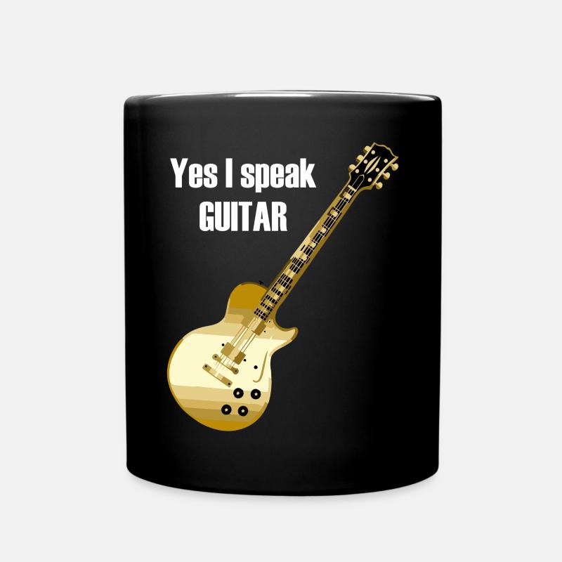 Yes I speak guitar saying 'Yes I speak - Full Colour Mug - black