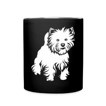West Highland Terrier "Black Edition" - Tasse einfarbig - Schwarz - Vorne