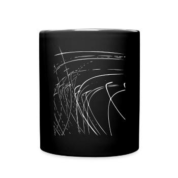 Lignes abstraites / blanc / ligne / motif - Mug uni - noir - Devant
