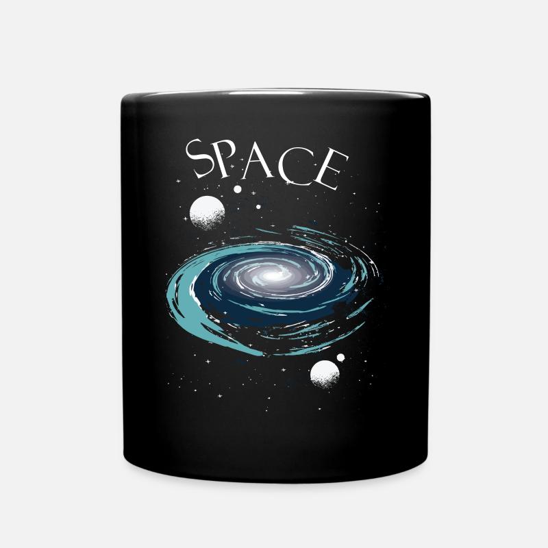 Space Weltraum - Full Colour Mug - black