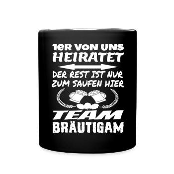 Team Bräutigam - Tasse einfarbig - Schwarz - Vorne