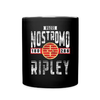 Alien Nostromo Besatzungsrang Ripley - Tasse einfarbig - Schwarz - Vorne