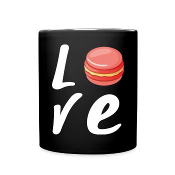 Love Macaron strawberry - Kitchen Gift - Full Colour Mug - black - Front