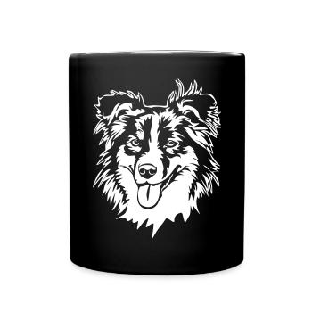Australian Shepherd Head "Black Edition" - Full Colour Mug - black - Front