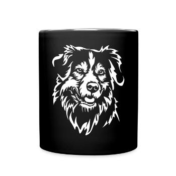 Australian Shepherd Head "Black Edition" - Full Colour Mug - black - Front