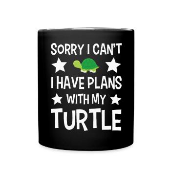 Schildkröte Schildkröten - Tasse einfarbig - Schwarz - Vorne