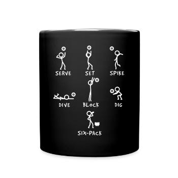 Volleyball Techniken - Tasse einfarbig - Schwarz - Vorne