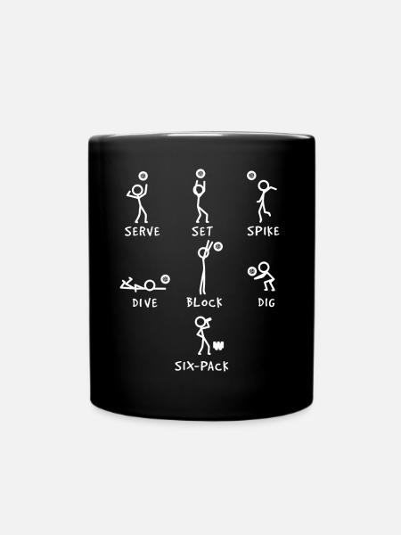 Volleyball Techniken - Tasse einfarbig - Schwarz