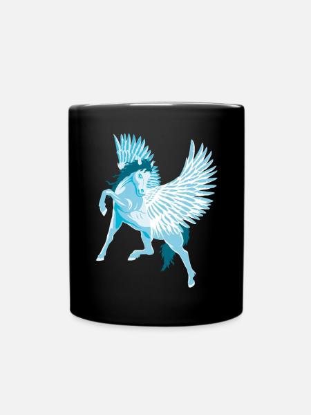 Pegasus Geflügelte Pferde der griechischen Mythologie - Tasse einfarbig - Schwarz