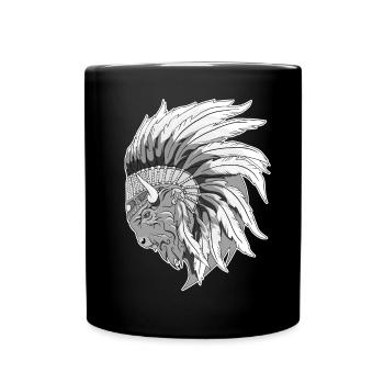 Kopf von Büffet - Tasse einfarbig - Schwarz - Vorne
