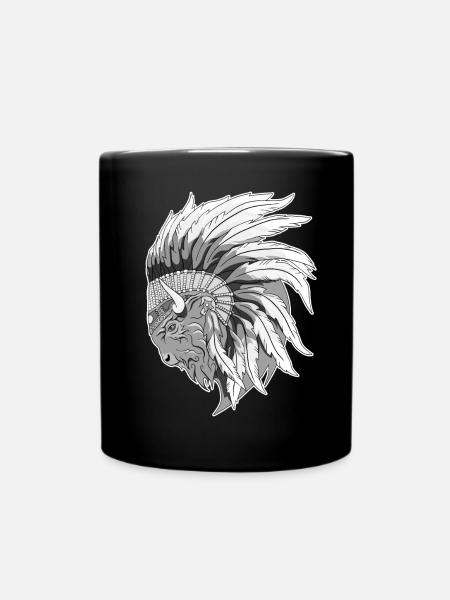 Tête de Bison - Mug uni - noir