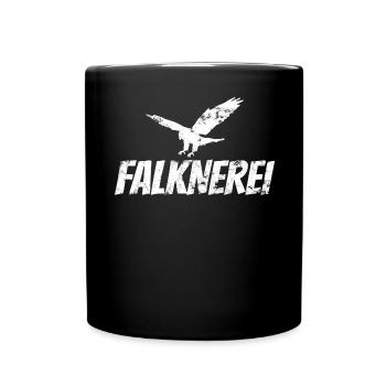 Falknerei Falken Falkner Jäger Raubvogel Geschenk - Tasse einfarbig - Schwarz - Vorne