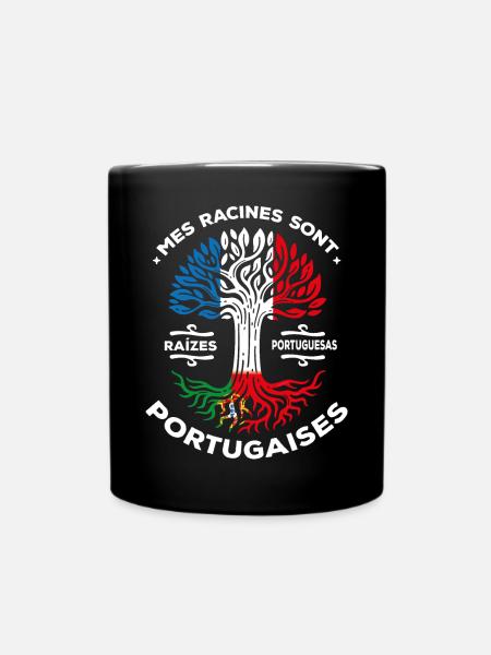 Mes racines sont portugaises Arbre France Portugal - Mug uni - noir