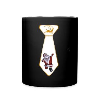 Goldenes Santa Tie Emblem - Tasse einfarbig - Schwarz - Vorne