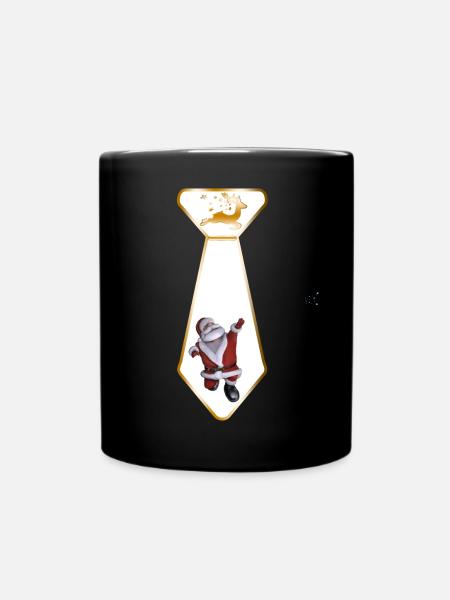 Goldenes Santa Tie Emblem - Tasse einfarbig - Schwarz