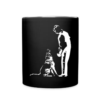 Schäferhund IPO Schutzdienst "Black Edition" - Tasse einfarbig - Schwarz - Vorne