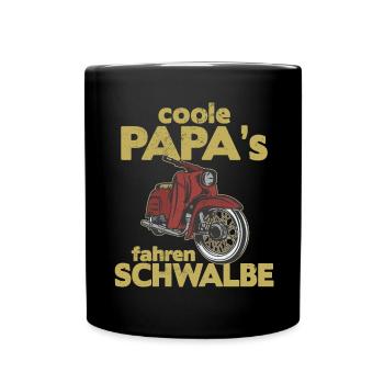 Coole Papa KR51 Schwalbe Vintage Retro Moped - Tasse einfarbig - Schwarz - Vorne
