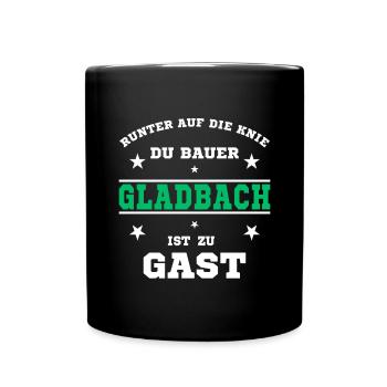 Fussball Fan Gladbacher Stadion - Tasse einfarbig - Schwarz - Vorne