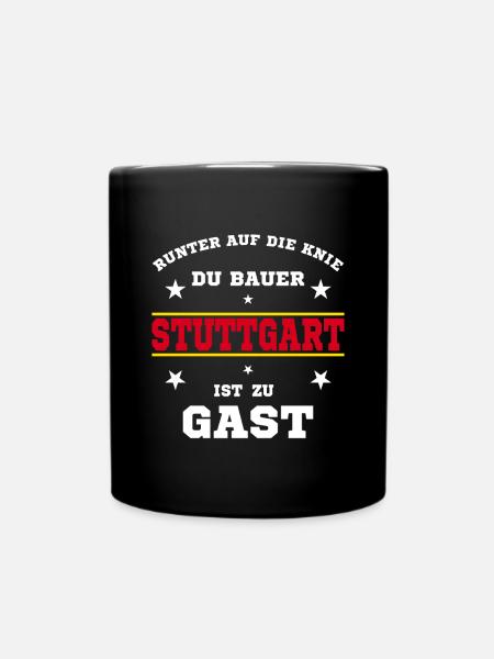 Stuttgart Fussball Fan Stadion - Tasse einfarbig - Schwarz