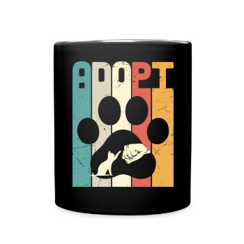 Adopt Cat - Full Colour Mug - black - Front