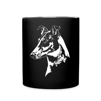KURZHAAR COLLIE Portrait Hund Hunde Wilsigns - Tasse einfarbig - Schwarz - Vorne