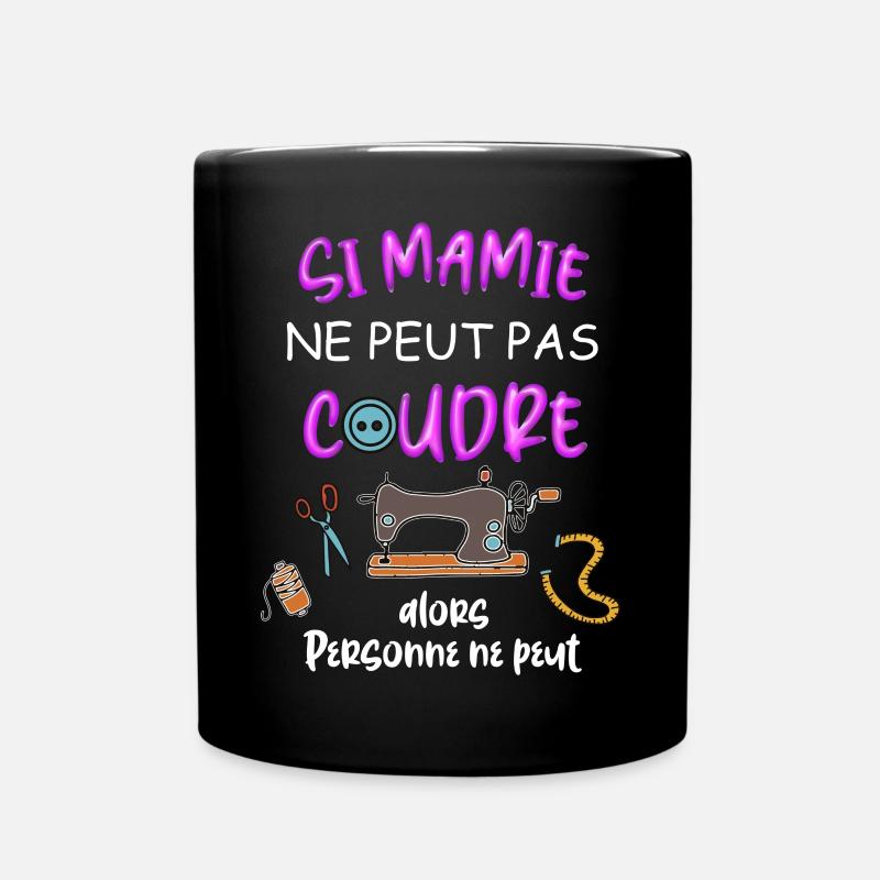 Mamie Cadeau mamie machine à coudre - Mug uni - noir