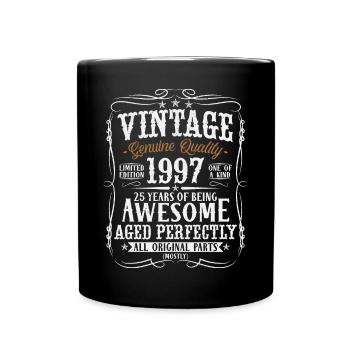 25 birthday vintage born in 1997 - Full Colour Mug - black - Front