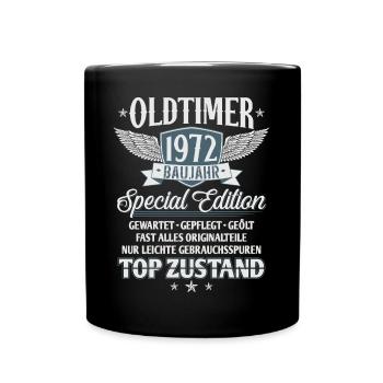 Oldtimer Baujahr 1972 Jahrgang Geburtstag Geschenk - Tasse einfarbig - Schwarz - Vorne