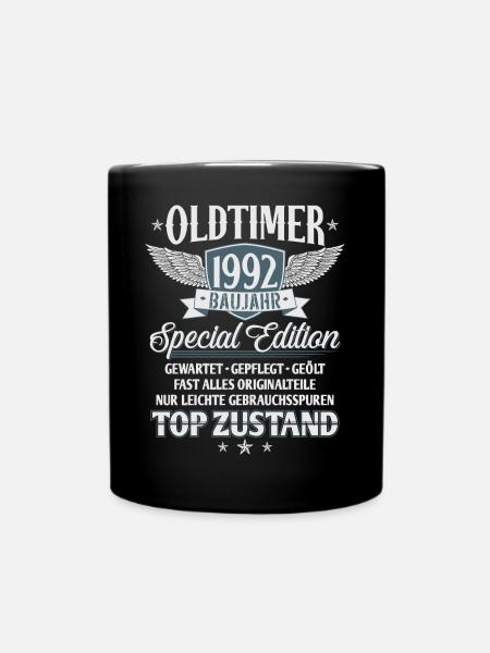 Oldtimer Baujahr 1992 Jahrgang Geburtstag Geschenk - Tasse einfarbig - Schwarz