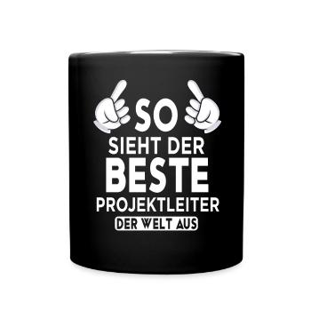 Projektleiter Spruch - Tasse einfarbig - Schwarz - Vorne