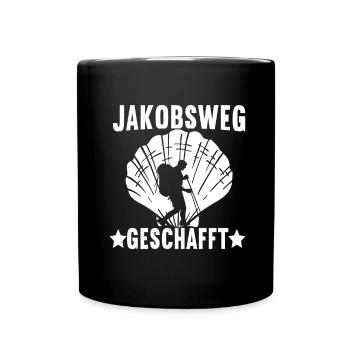 Jakobsweg Pilgern - Tasse einfarbig - Schwarz - Vorne