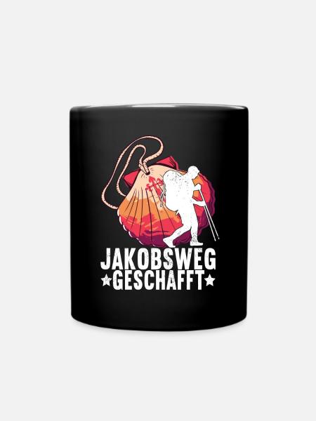 Jakobsweg Pilgern - Tasse einfarbig - Schwarz