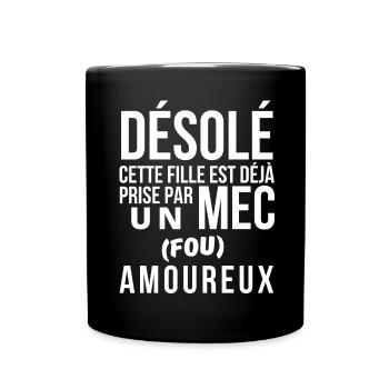amoureux, amoureuse, fou amoureux - Mug uni - noir - Devant