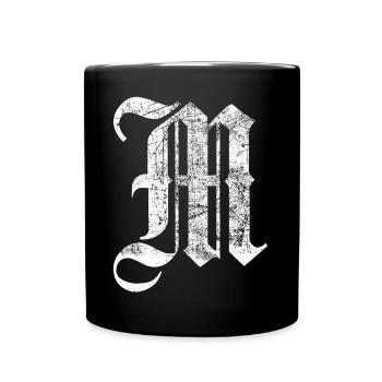 Tshirt alphabet initial M - Mug uni - noir - Devant