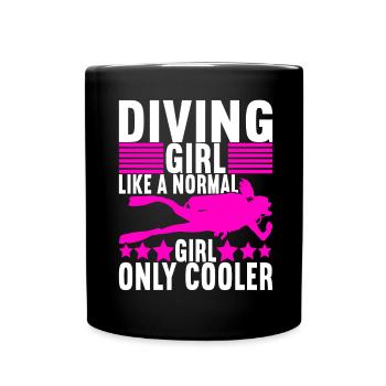 Tauchen Taucher Scuba Diving - Tasse einfarbig - Schwarz - Vorne