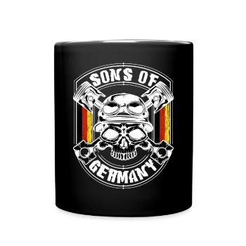 Biker Sons of Germany - Tasse einfarbig - Schwarz - Vorne