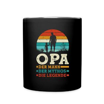 Bester Opa Geschenk Sprüche Vatertag - Tasse einfarbig - Schwarz - Vorne