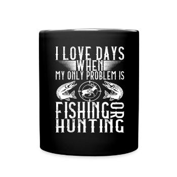 Chasse et pêche - Mug uni - noir - Devant