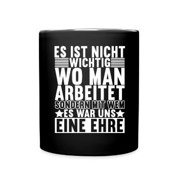 Abschiedsgeschenk Jobwechsel Kollege - Tasse einfarbig - Schwarz - Vorne