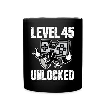 45 Anniversaire Niveau 45 Anniversaire débloqué 45 ans - Mug uni - noir - Devant