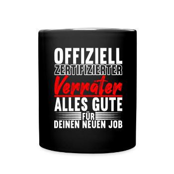 Abschiedsgeschenk Jobwechsel Kollege - Tasse einfarbig - Schwarz - Vorne