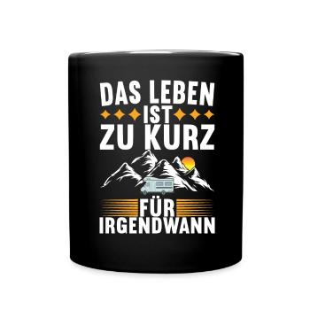 Camping Wohnmobil - Tasse einfarbig - Schwarz - Vorne