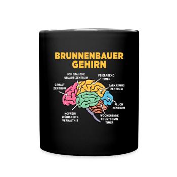 Brunnenbauer - Tasse einfarbig - Schwarz - Vorne