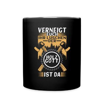 Holzfäller Förster - Tasse einfarbig - Schwarz - Vorne