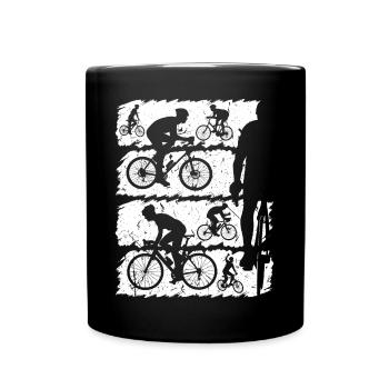 Radfahrer Silhouette Rennrad Fahrrad - Tasse einfarbig - Schwarz - Vorne