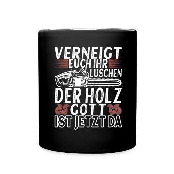 Holzfäller Förster - Tasse einfarbig - Schwarz - Vorne