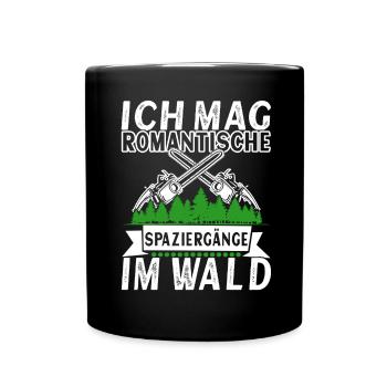 Holzfäller Förster - Tasse einfarbig - Schwarz - Vorne