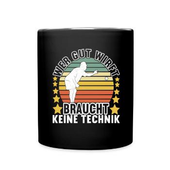 Boule Petanque - Tasse einfarbig - Schwarz - Vorne